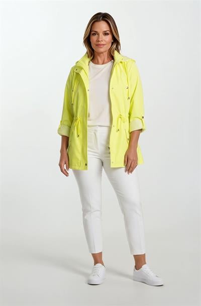 Goudot Kapüşonlu Mevsimlik Parka – Beli Büzgülü, Çıtçıt Detaylı AÇIK YEŞİL