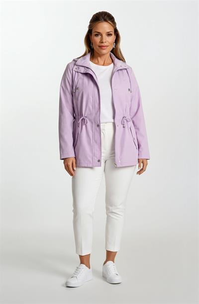 Goudot Kapüşonlu Mevsimlik Parka – Beli Büzgülü, Çıtçıt Detaylı LİLA