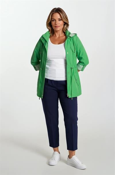 Goudot Kapüşonlu Mevsimlik Parka – Beli Büzgülü, Çıtçıt Detaylı YEŞİL