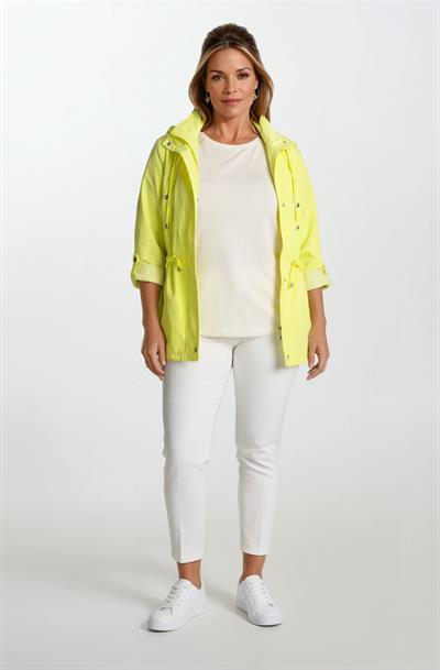 Goudot Kapüşonlu Mevsimlik Parka – Beli Büzgülü, Çıtçıt Detaylı AÇIK YEŞİL