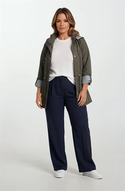 Goudot Kapüşonlu Mevsimlik Parka – Beli Büzgülü, Çıtçıt Detaylı HAKİ