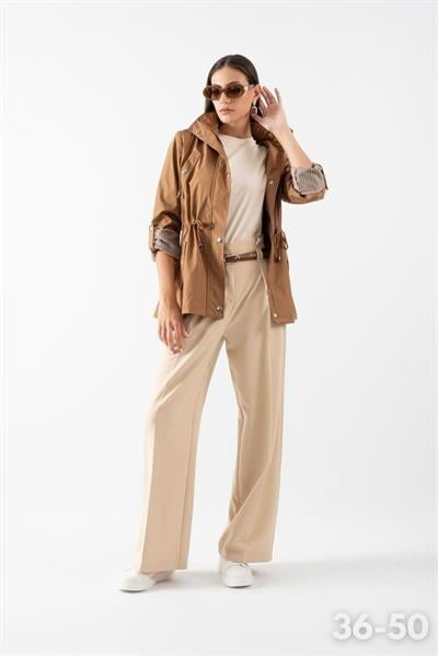 Goudot Kapüşonlu Mevsimlik Parka – Beli Büzgülü, Çıtçıt Detaylı TABA