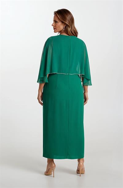 Guelfino Kruvaze Yaka Kısa Abiye Elbise ZÜMRÜT