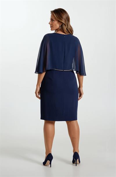 Guelfino Kruvaze Yaka Kısa Abiye Elbise LACİVERT