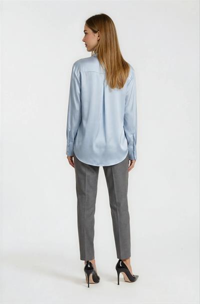 Hakim Yaka Rahat Kesim Uzun Kol Gömlek MAVİ