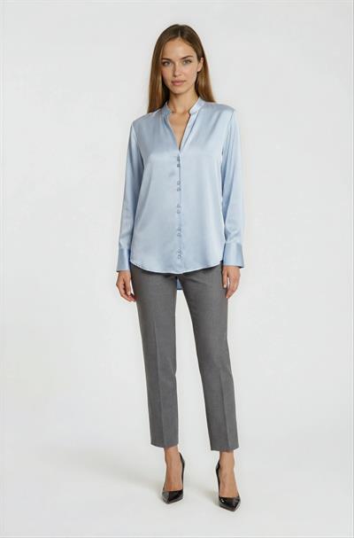 Hakim Yaka Rahat Kesim Uzun Kol Gömlek MAVİ