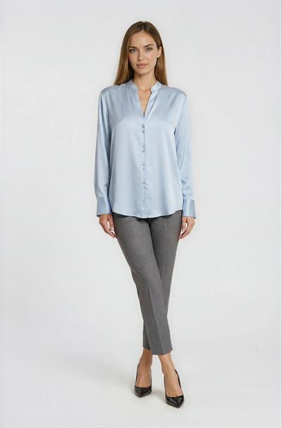 Hakim Yaka Rahat Kesim Uzun Kol Gömlek MAVİ