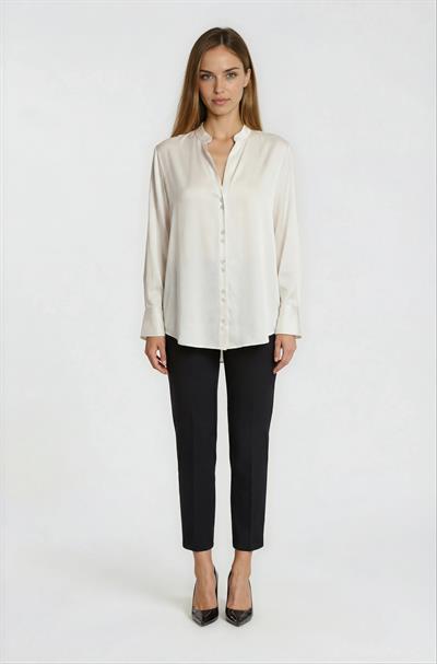 Hakim Yaka Rahat Kesim Uzun Kol Gömlek EKRU