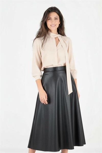 Humberto Şal Yaka Bluz BEJ