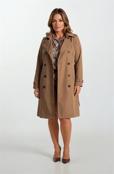İmperatrice Kruvaze Yaka Kuşaklı Trençkot TABA