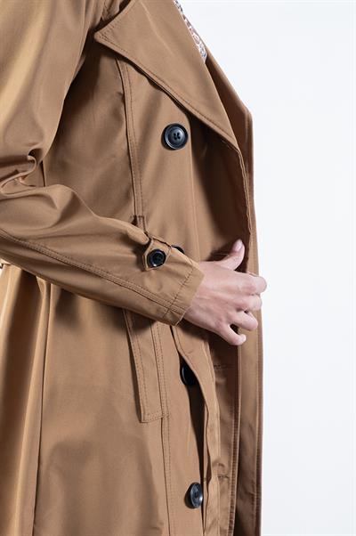 İmperatrice Kruvaze Yaka Kuşaklı Trençkot TABA