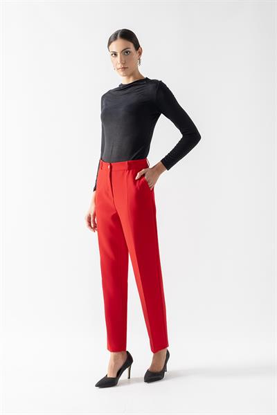 İncoronato Klasik Krep Pantolon KIRMIZI