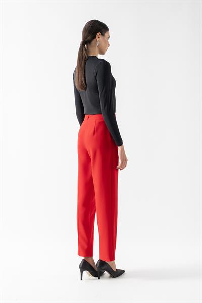 İncoronato Klasik Krep Pantolon KIRMIZI