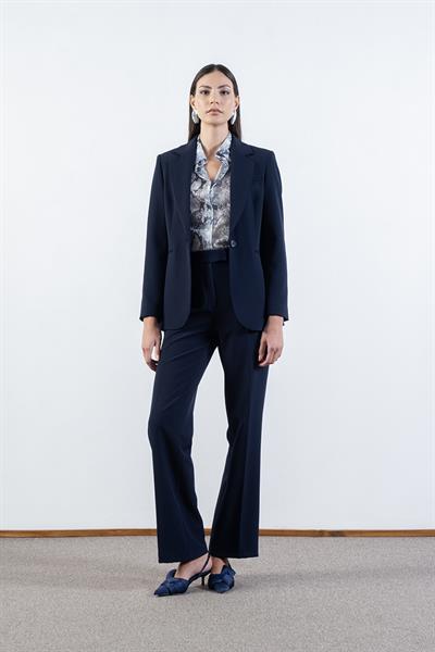 İsauro Erkek Yaka Gizli Patlı Salaş Gömlek LACİVERT