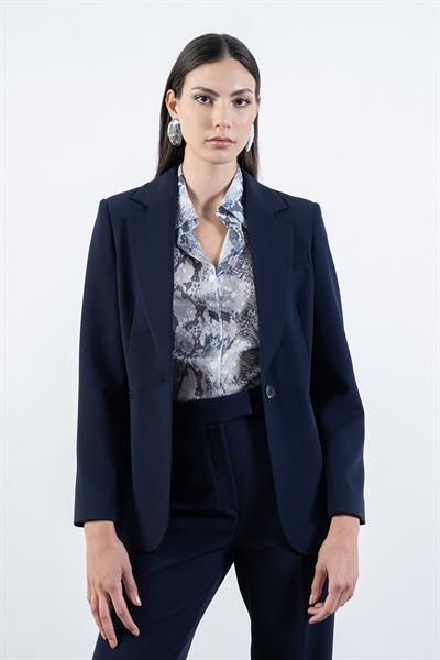 İsauro Erkek Yaka Gizli Patlı Salaş Gömlek LACİVERT