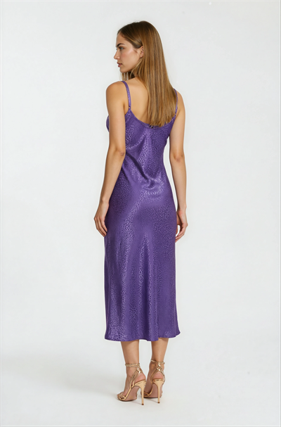 İsidora Askılı Degaje Yaka Elbise MOR