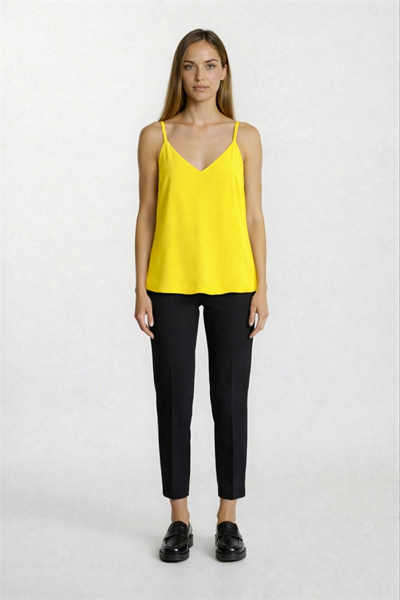 Jackeline Askılı V Yaka Bluz SARI