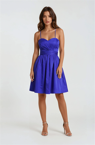 Kalp Yaka Belden Oturtmalı Mezuniyet Elbisesi SAKS