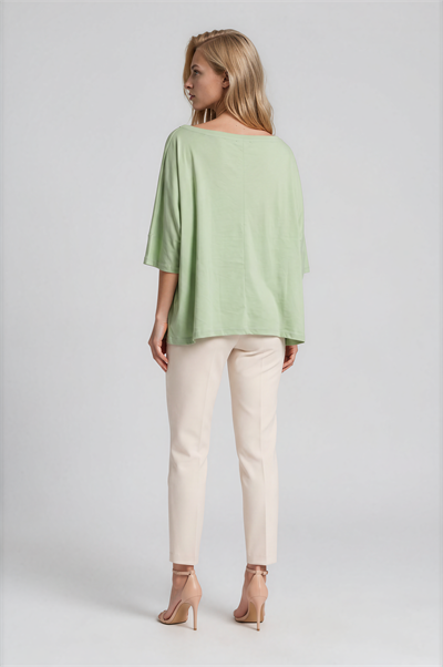 Kayık Yaka Oversize Basic Bluz ÇAĞLA