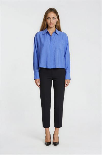 Klasik Yaka Gizli Patlı Basic Gömlek SAKS