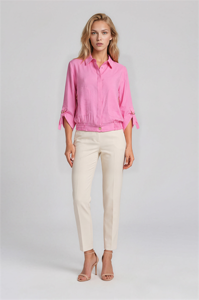 Lastik Bel Cepli Aerobin Bomber Bluz PEMBE