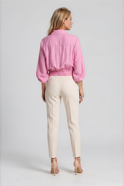 Lastik Bel Cepli Aerobin Bomber Bluz PEMBE