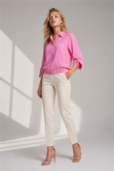 Lastik Bel Cepli Aerobin Bomber Bluz PEMBE