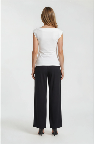 Laurento Beli Lastikli Bol Paça Pantolon SİYAH