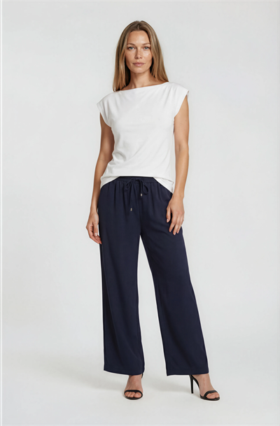 Laurento Beli Lastikli Bol Paça Pantolon SİYAH