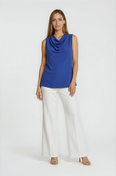 Licio Degaje Yaka Bluz LACİVERT