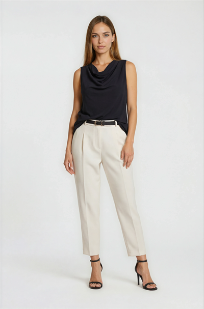 Licio Degaje Yaka Bluz SİYAH