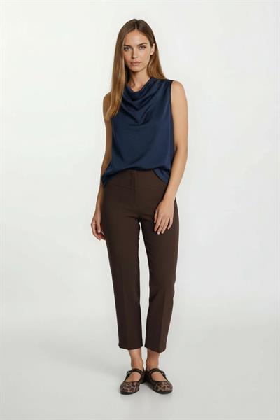 Licio Omuzlar Pileli Degaje Yaka Bluz LACİVERT