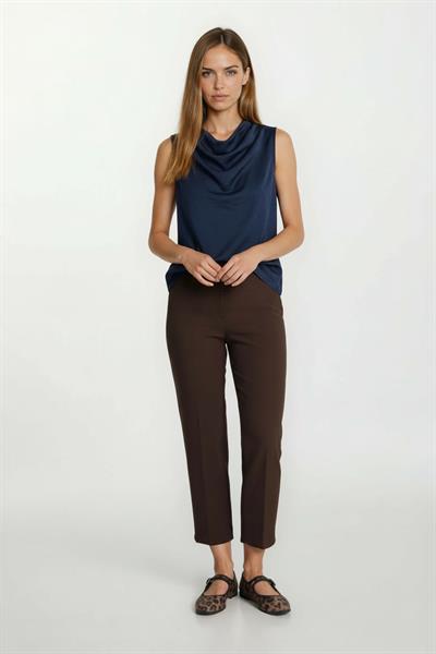 Licio Omuzlar Pileli Degaje Yaka Bluz LACİVERT