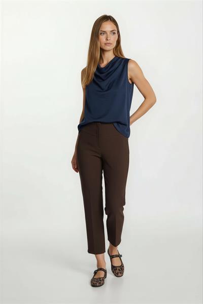 Licio Omuzlar Pileli Degaje Yaka Bluz LACİVERT