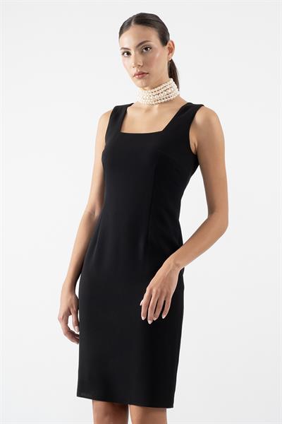 Lois Krep Kısa Elbise SİYAH