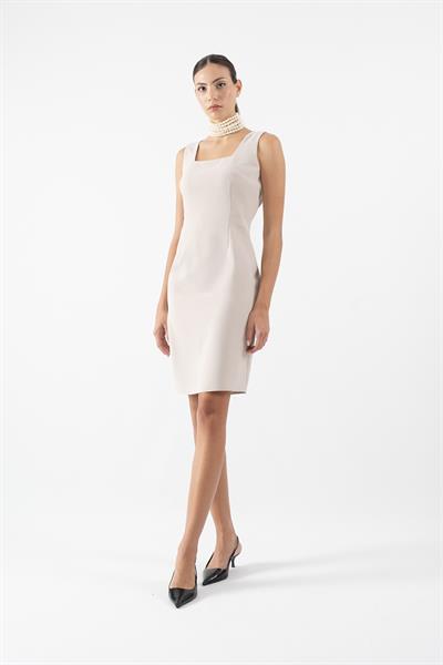 Lois Krep Kısa Elbise TAŞ