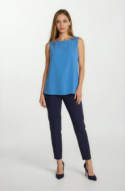 Loretana Kolsuz Rahat Kesim Bluz MAVİ