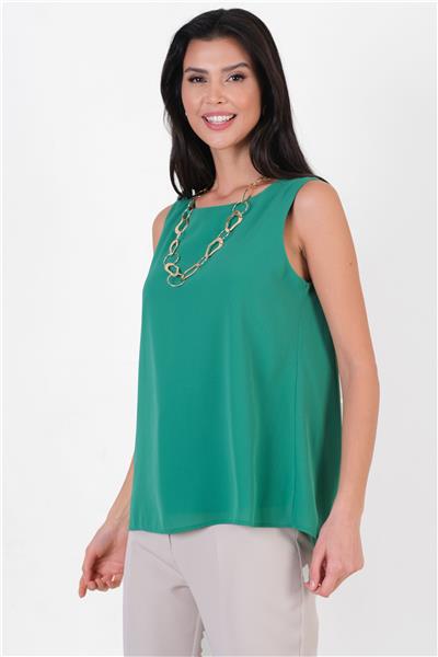 Loretana Kolsuz Rahat Kesim Bluz YEŞİL