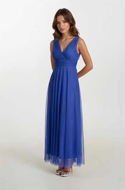 Margaritaı Kruvaze Beli Drapeli Uzun Abiye Elbise SAKS