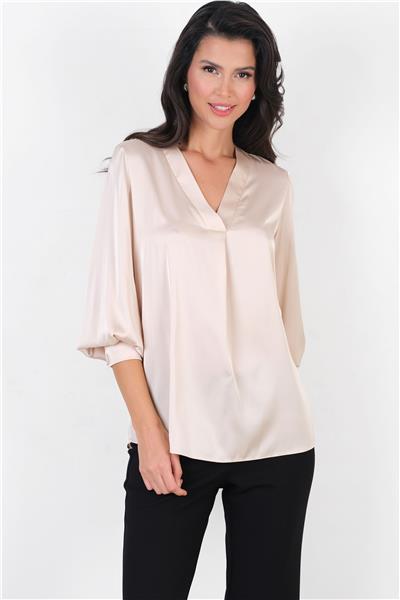 Marsh V Yaka Saten Bluz BEJ