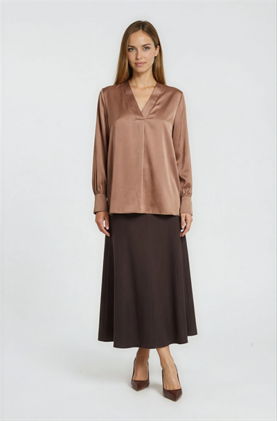 Marsh V Yaka Saten Bluz TARÇIN