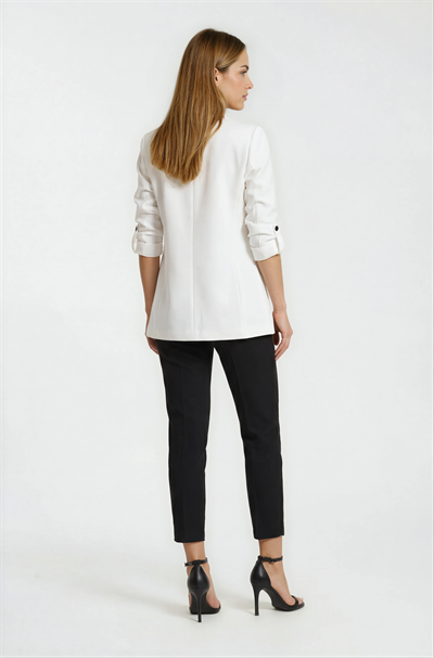 Medarda Salaş Krep Ceket EKRU