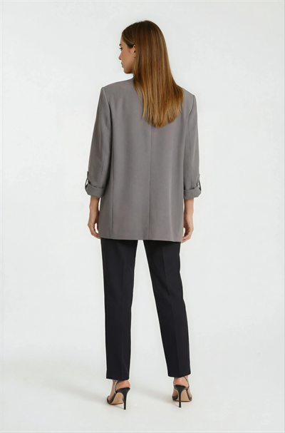 Medarda Salaş Krep Ceket GRİ