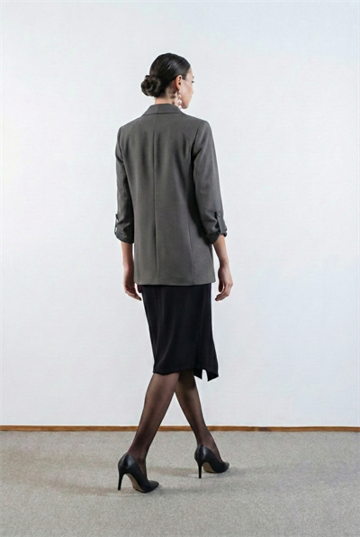 Medarda Salaş Krep Ceket GRİ