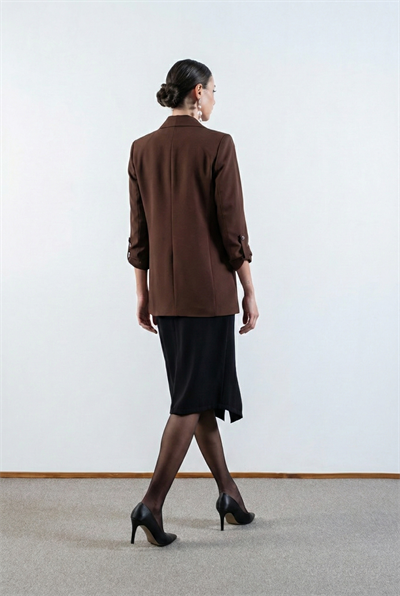 Medarda Salaş Krep Ceket KAHVE