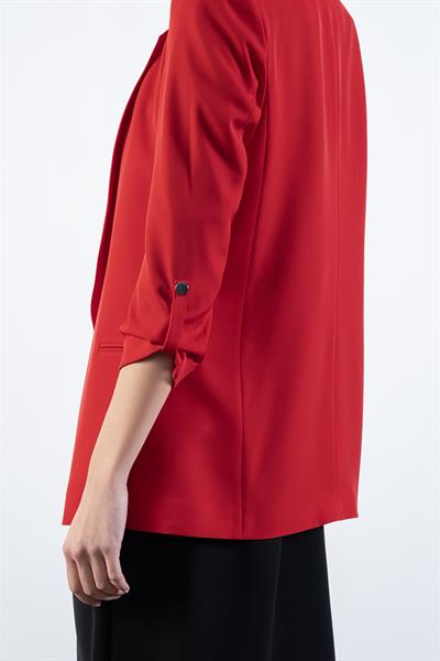 Medarda Salaş Krep Ceket KIRMIZI