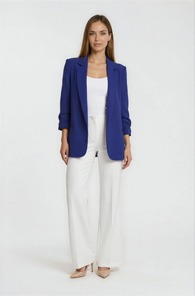 Medarda Salaş Krep Ceket LACİVERT
