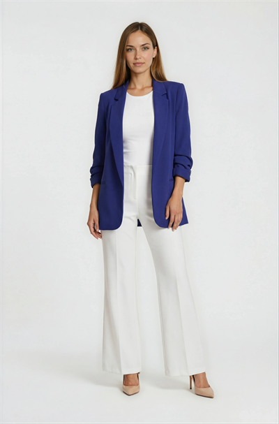 Medarda Salaş Krep Ceket LACİVERT