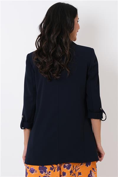 Medarda Salaş Krep Ceket LACİVERT