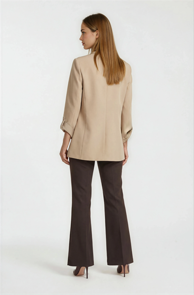 Medarda Salaş Krep Ceket TAŞ